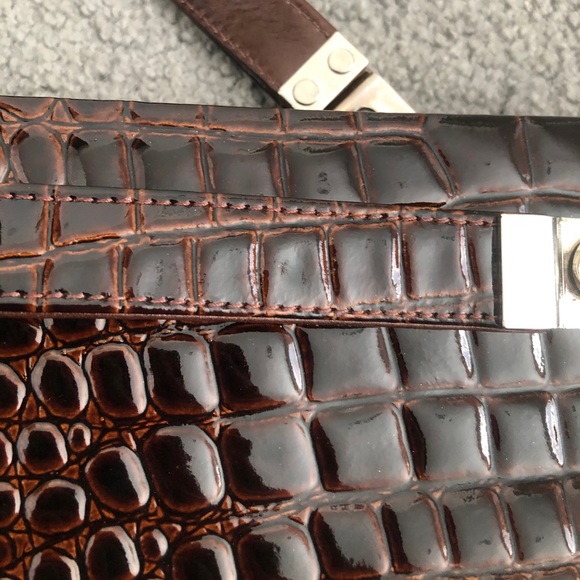 New CDN Fratelli brown croc patent leather bag CAD - Picture 9 of 11